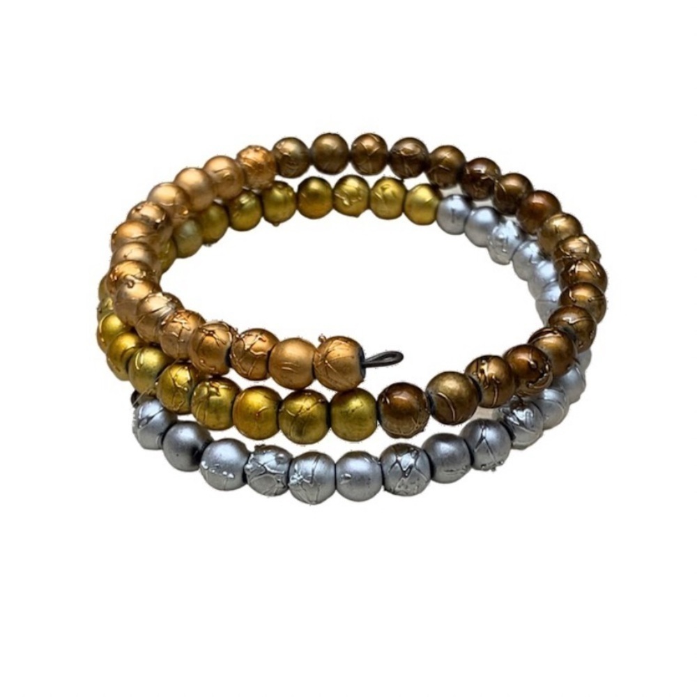 Multicolor Metallic Memory Wire Bracelet Large